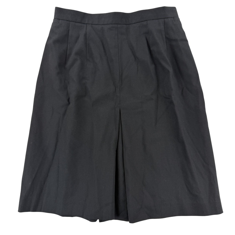 VTG Benard Holtzman Skirt Womens Petite 10P Black Wool Twill‎ A line Knee Length